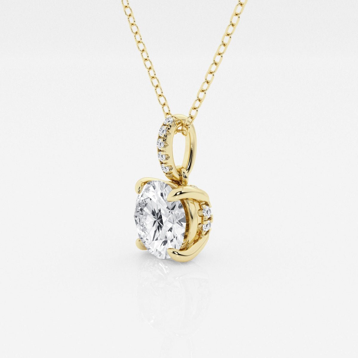 Elise - Elegant Hidden Halo Pendant Necklaces