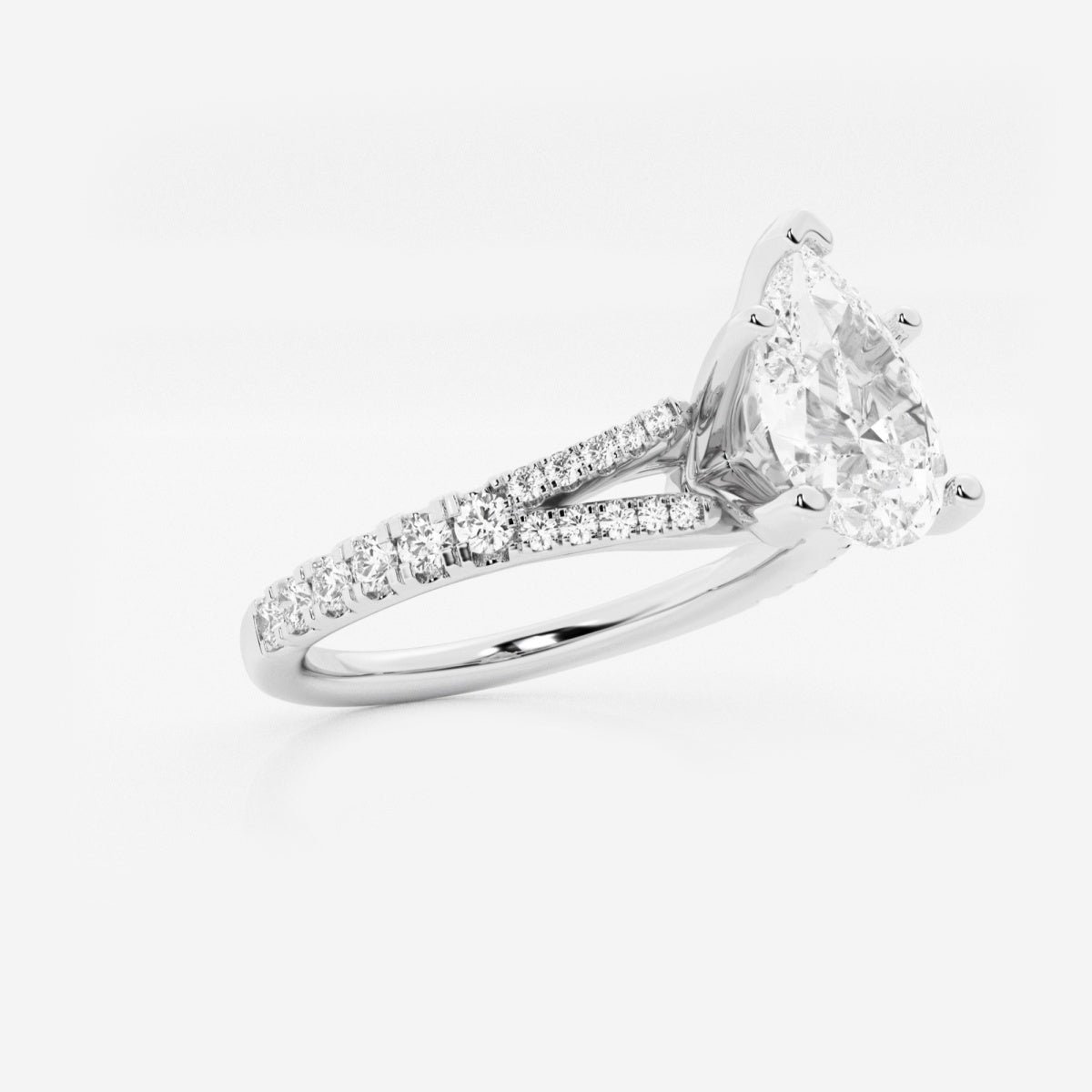 Amelia - Split Shank Side Stones Engagement Ring
