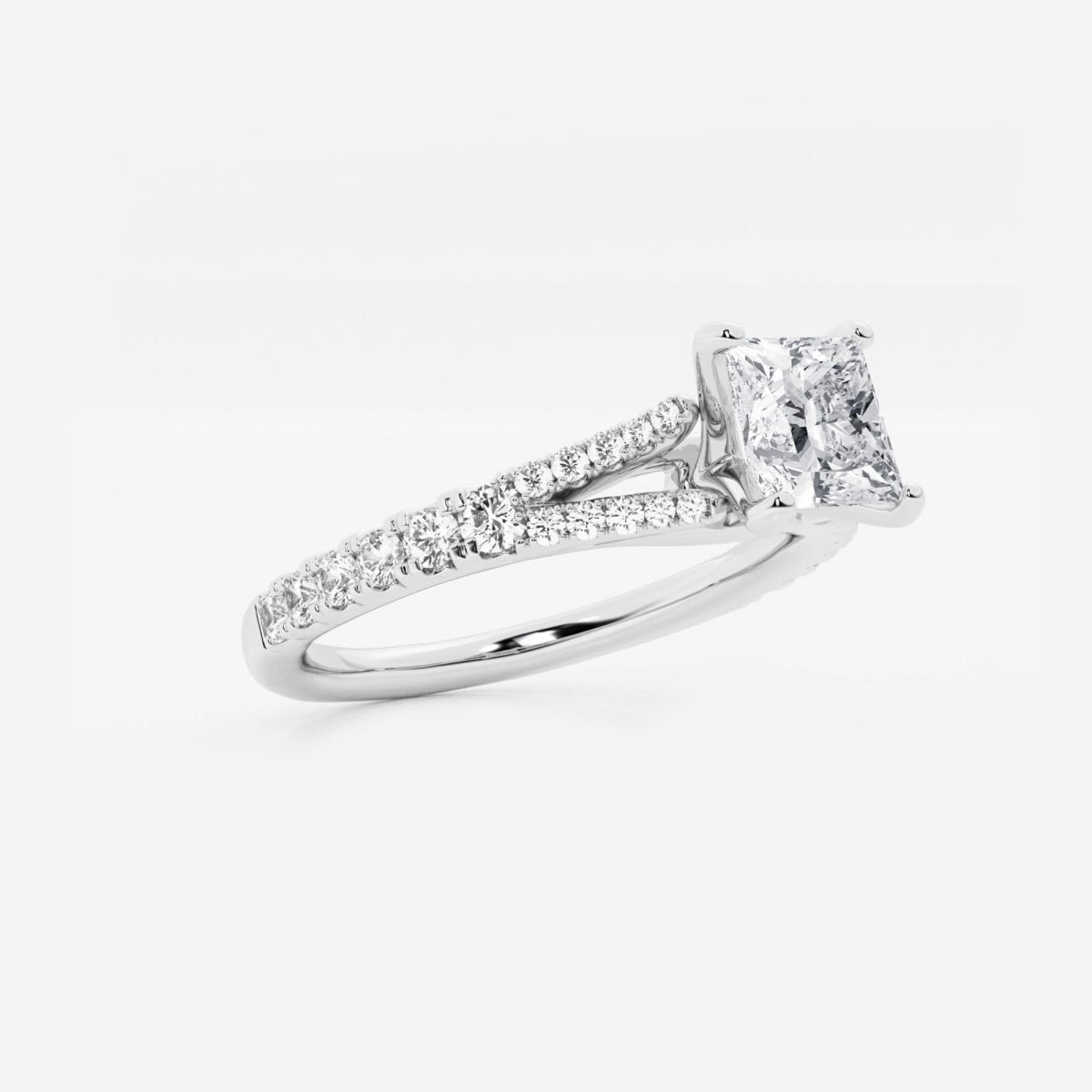Amelia - Split Shank Side Stones Engagement Ring