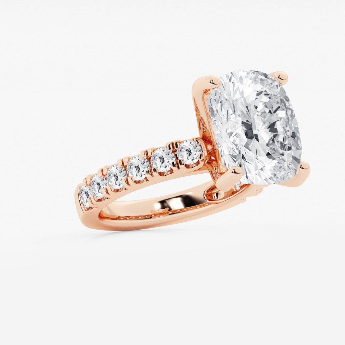 Aurora - Split Prong Side Stones Engagement Ring