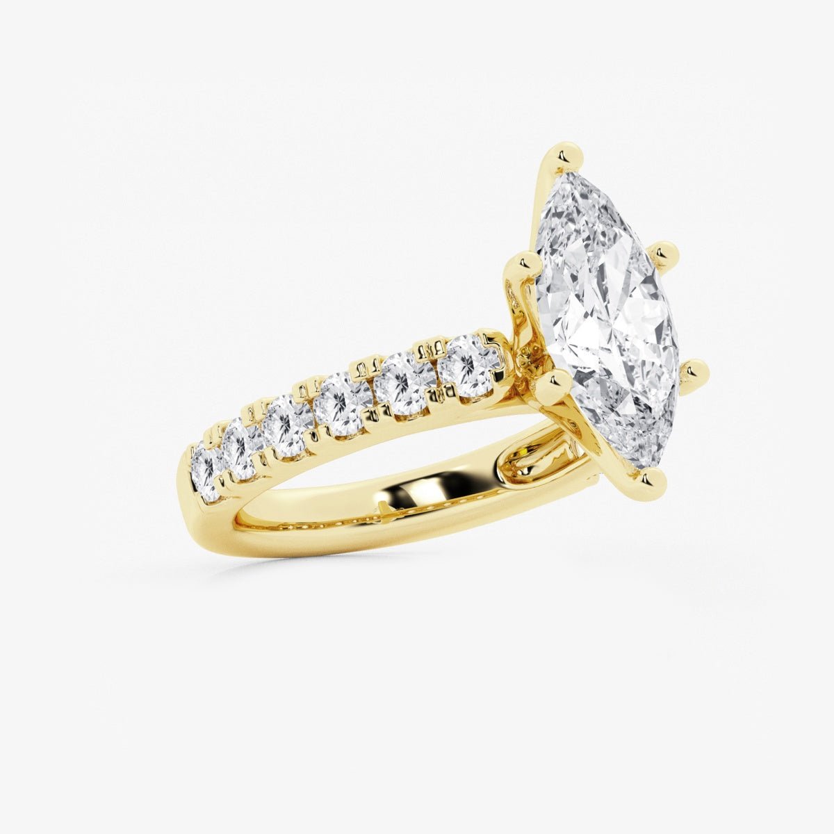 Aurora - Split Prong Side Stones Engagement Ring