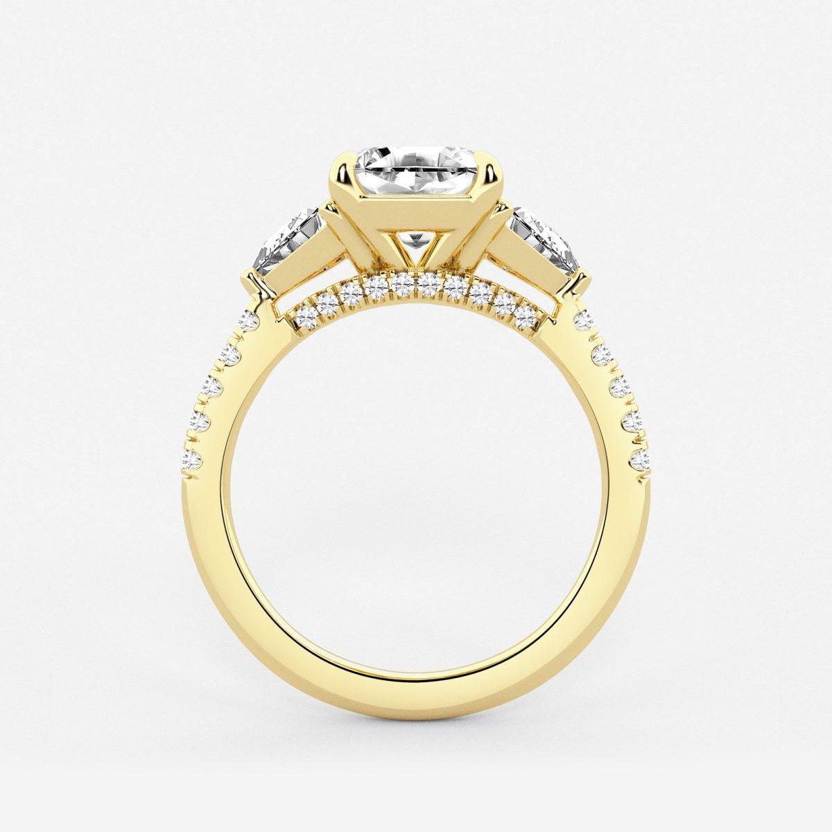 Isla - Three-Stone Bridal Set Engagement Ring