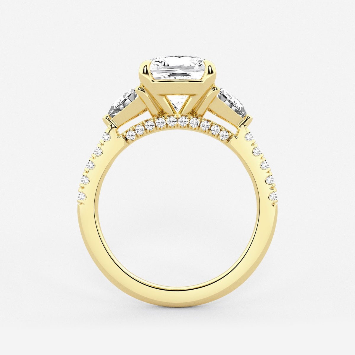 Isla - Three-Stone Bridal Set Engagement Ring