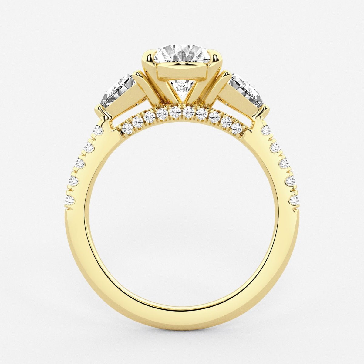 Isla - Three-Stone Bridal Set Engagement Ring