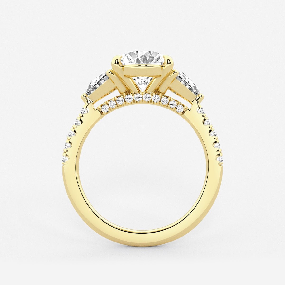 Isla - Three-Stone Bridal Set Engagement Ring