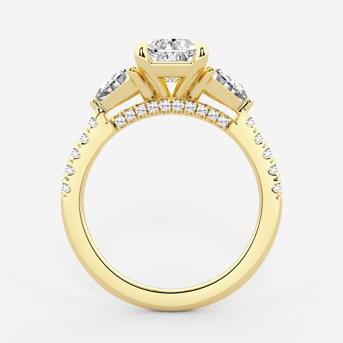Isla - Three-Stone Bridal Set Engagement Ring