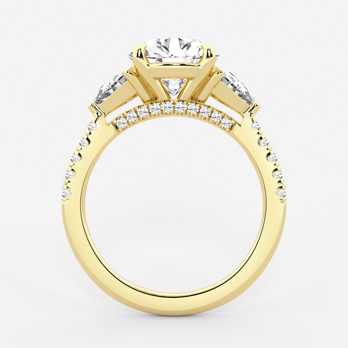 Isla - Three-Stone Bridal Set Engagement Ring