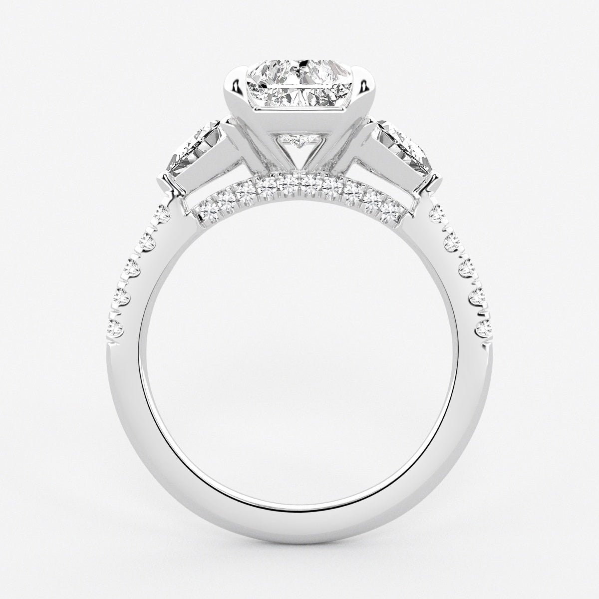 Isla - Three-Stone Bridal Set Engagement Ring